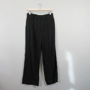 Everlane The Draper Pleated Wide Leg Pant Women 10 Black Tencel Minimalist